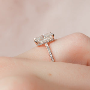 The Pave Aline Set With A 2 Carat Radiant Lab Diamond