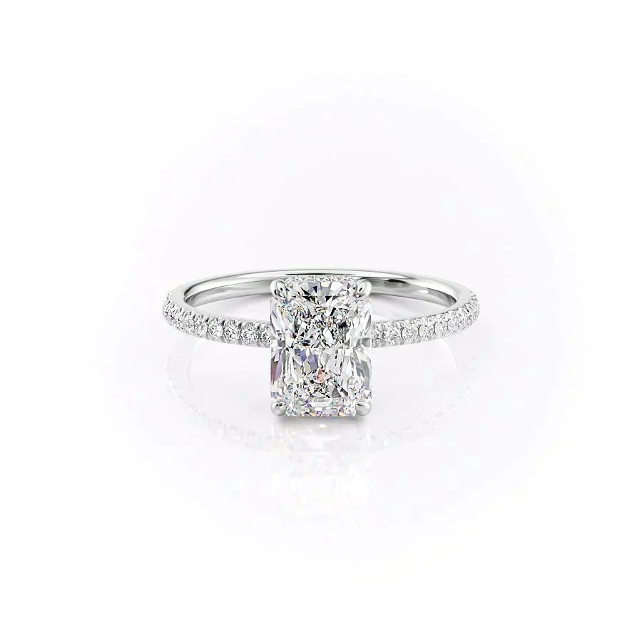The Pave Aline Set With A 3.5 Carat Radiant Moissanite