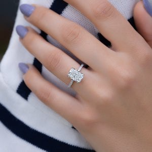The Pave Aline Set With A 3 Carat Radiant Lab Diamond