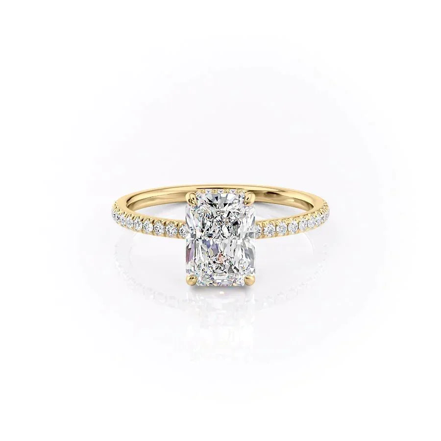 The Pave Aline Set With A Radiant Lab Diamond