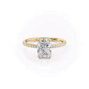 The Pave Aline Set With A Radiant Lab Diamond