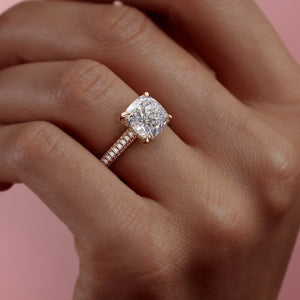 The Rachel Set With A 3 Carat Cushion Moissanite