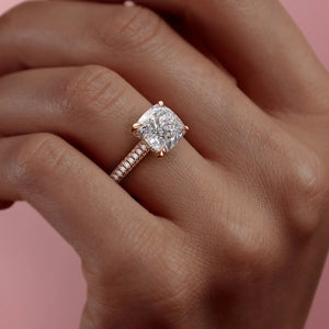 The Rachel Set With A 2 Carat Cushion Lab Diamond