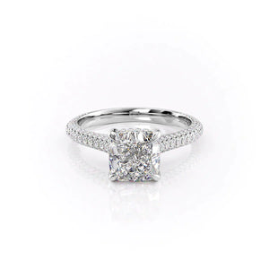 The Rachel Set With A 1.5 Carat Cushion Moissanite