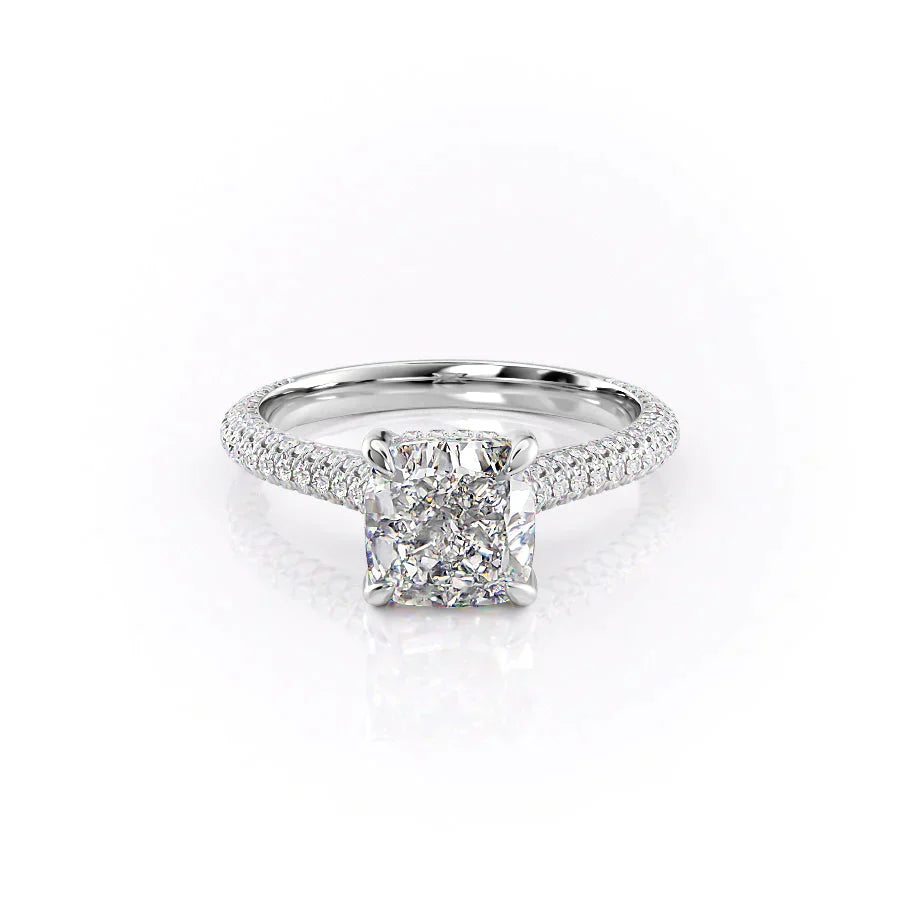 The Rachel Set With A 3.5 Carat Cushion Moissanite