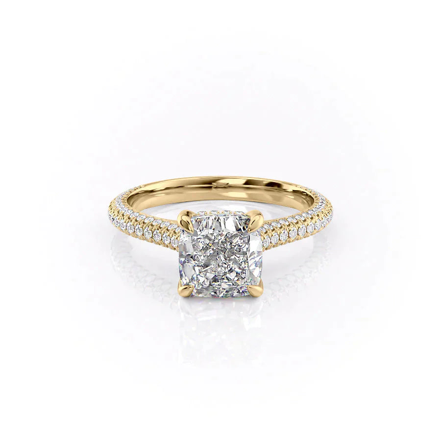 The Rachel Set With A 1.5 Carat Cushion Lab Diamond