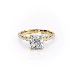 The Rachel Set With A 2.5 Carat Cushion Lab Diamond