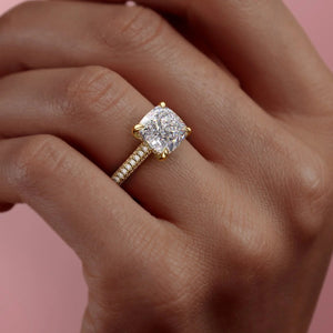 The Rachel Set With A 2 Carat Cushion Lab Diamond