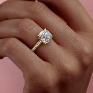 The Rachel Set With A 4.5 Carat Cushion Moissanite