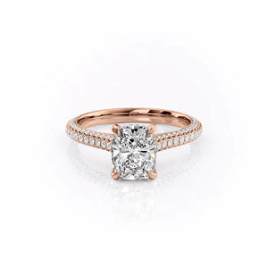 The Rachel Set With A 1 Carat Elongated Cushion Lab Diamond