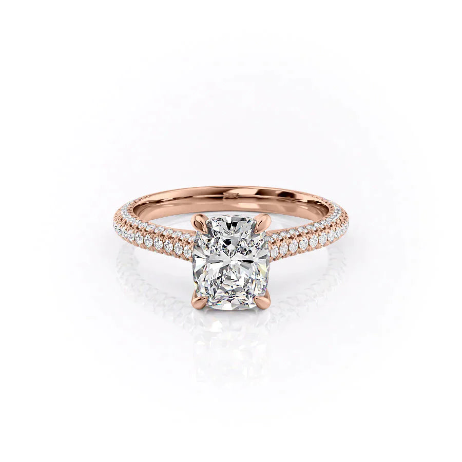 The Rachel Set With A 2 Carat Elongated Cushion Moissanite