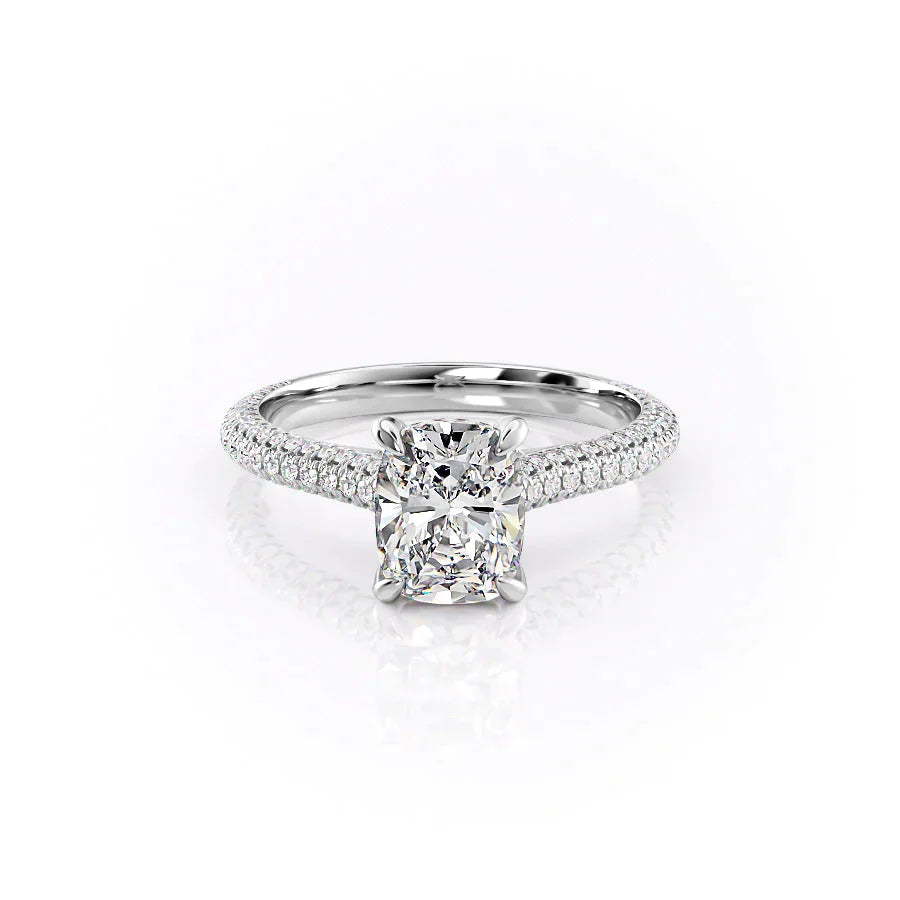 The Rachel Set With A 2 Carat Elongated Cushion Lab Diamond