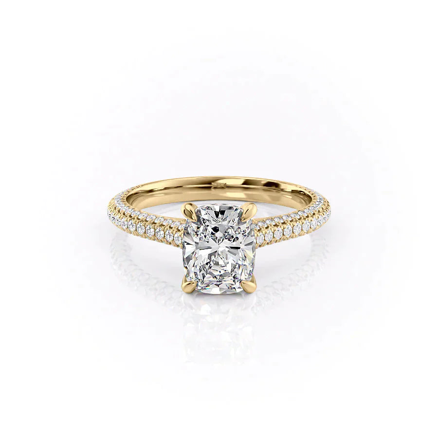 The Rachel Set With A 4.5 Carat Elongated Cushion Moissanite