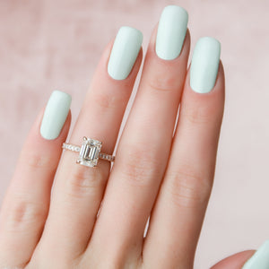 The Rachel Set With A 3 Carat Emerald Lab Diamond