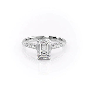 The Rachel Set With A 1 Carat Emerald Moissanite
