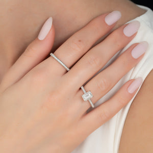 The Rachel Set With A 2.5 Carat Emerald Lab Diamond