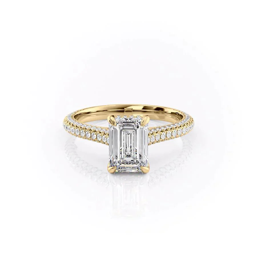The Rachel Set With A 4 Carat Emerald Moissanite