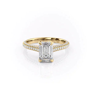 The Rachel Set With A 4 Carat Emerald Moissanite