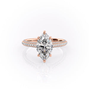 The Rachel Set With A 1 Carat Marquise Lab Diamond