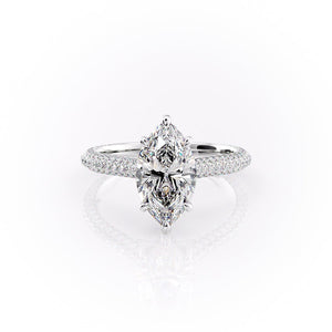 The Rachel Set With A 3.5 Carat Marquise Moissanite