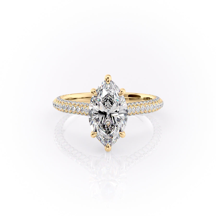The Rachel Set With A 1 Carat Marquise Lab Diamond