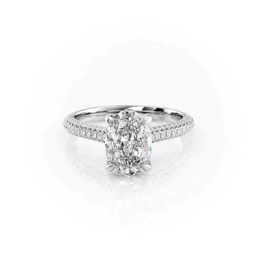 The Rachel Set With A 4 Carat Oval Moissanite