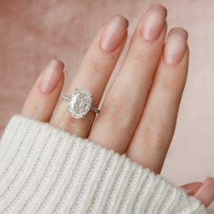 The Rachel Set With A 3 Carat Oval Lab Diamond
