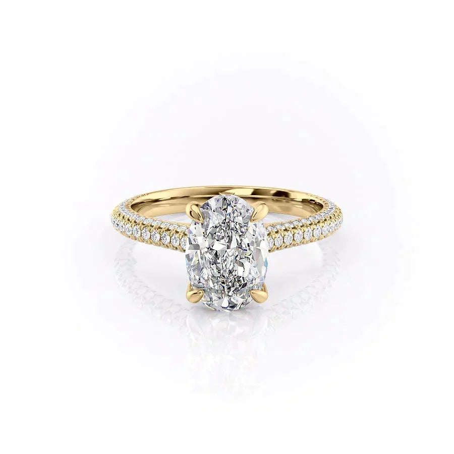 The Rachel Set With A 2.5 Carat Oval Moissanite