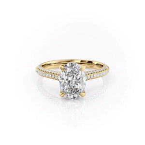 The Rachel Set With A 2.5 Carat Oval Moissanite
