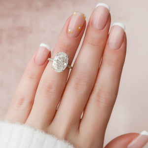 The Rachel Set With A 3 Carat Oval Lab Diamond