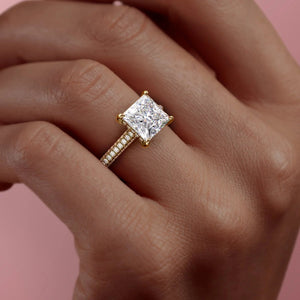 The Rachel Set With A 2 Carat Princess Lab Diamond