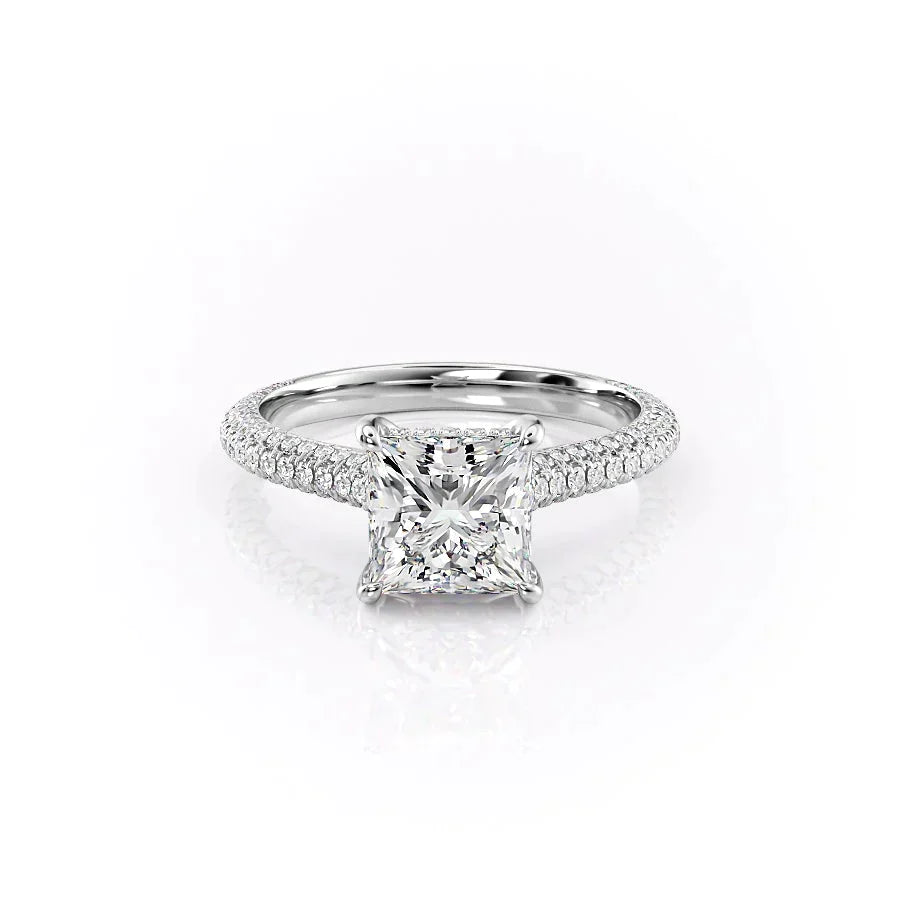 The Rachel Set With A 2.5 Carat Princess Lab Diamond
