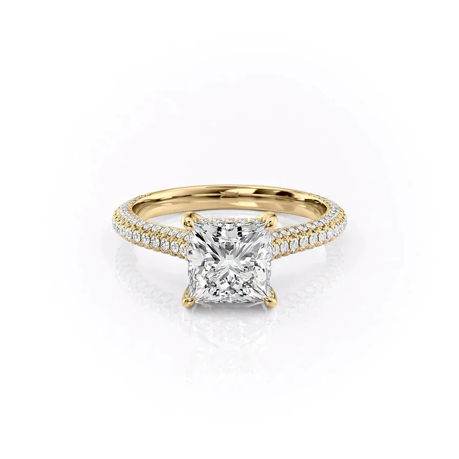 The Rachel Set With A 2.5 Carat Princess Lab Diamond