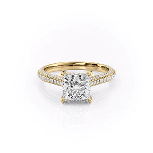 The Rachel Set With A 2 Carat Princess Lab Diamond