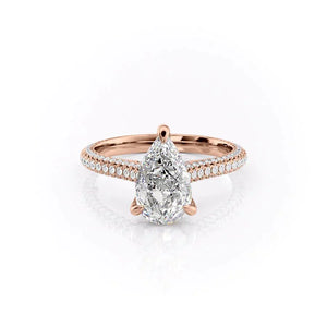 The Rachel Set With A 2 Carat Pear Lab Diamond