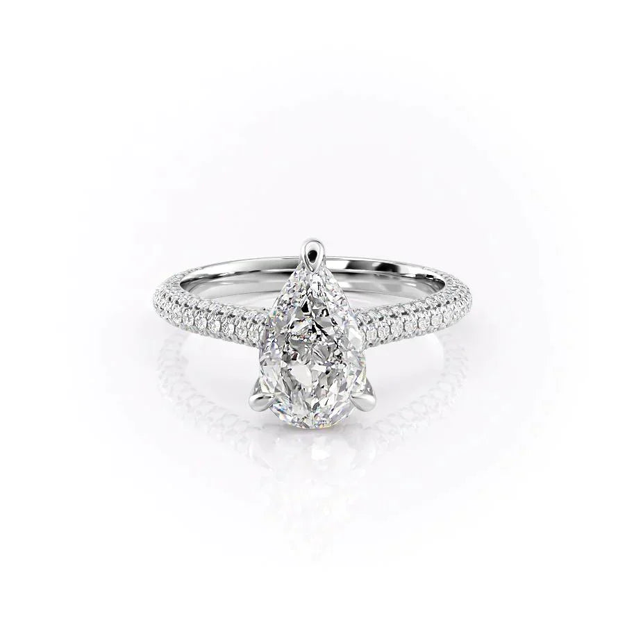 The Rachel Set With A 3.5 Carat Pear Moissanite