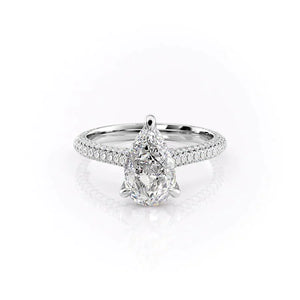 The Rachel Set With A 1.5 Carat Pear Moissanite