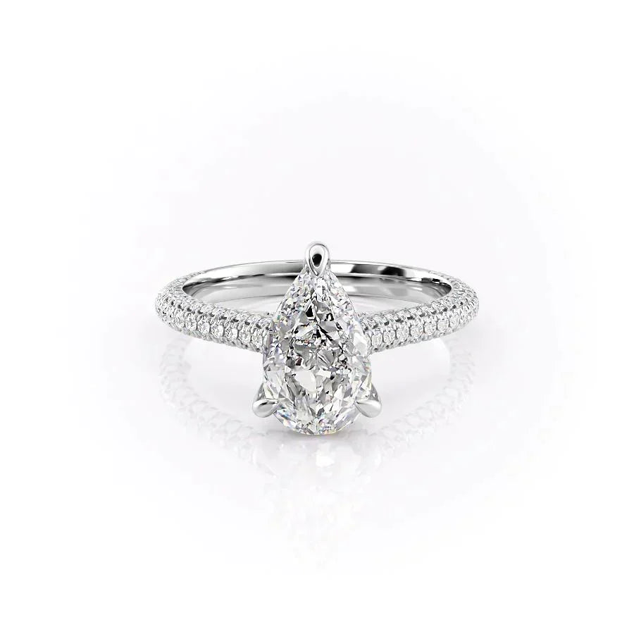 The Rachel Set With A Pear Moissanite