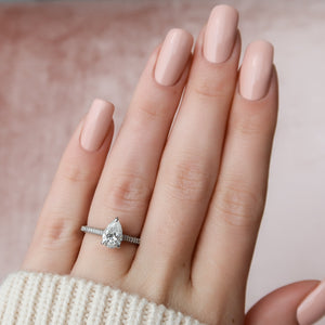 The Rachel Set With A 2 Carat Pear Lab Diamond
