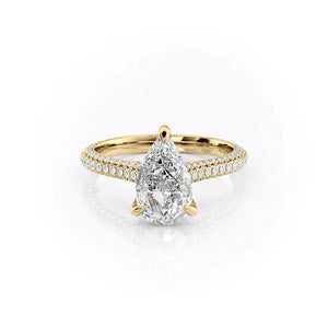 The Rachel Set With A 1 Carat Pear Lab Diamond