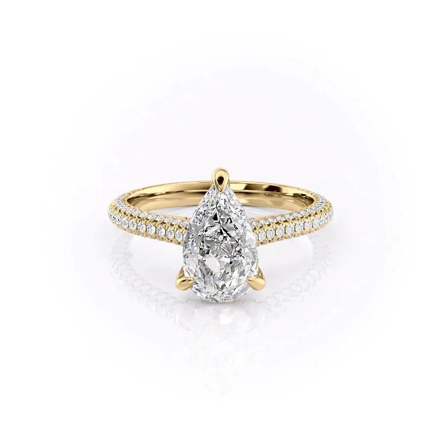 The Rachel Set With A 3.5 Carat Pear Moissanite