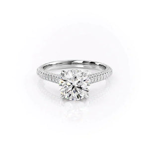 The Rachel Set With A 3.5 Carat Round Moissanite