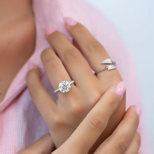 The Rachel Set With A 3 Carat Round Lab Diamond