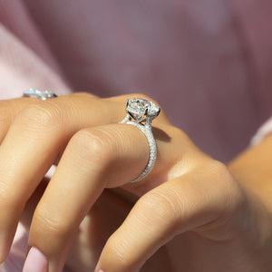 The Rachel Set With A 3 Carat Round Lab Diamond