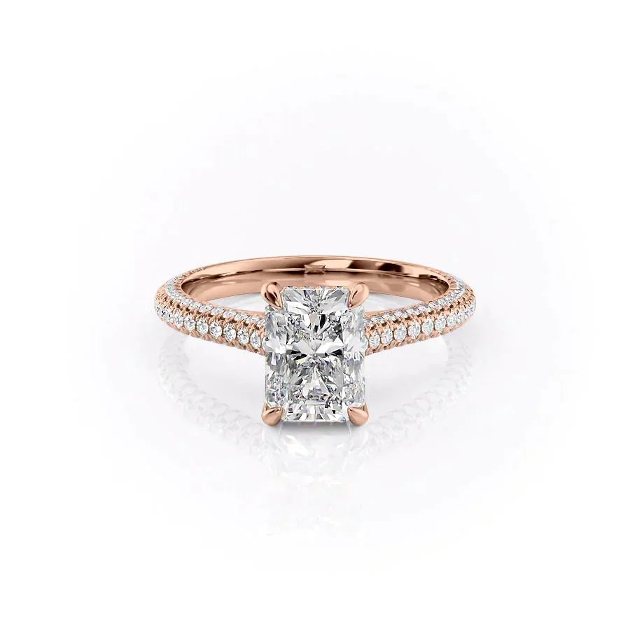 The Rachel Set With A 4.5 Carat Radiant Moissanite