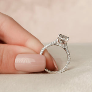 The Rachel Set With A 3 Carat Radiant Lab Diamond