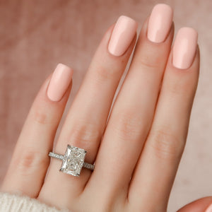 The Rachel Set With A 3 Carat Radiant Lab Diamond