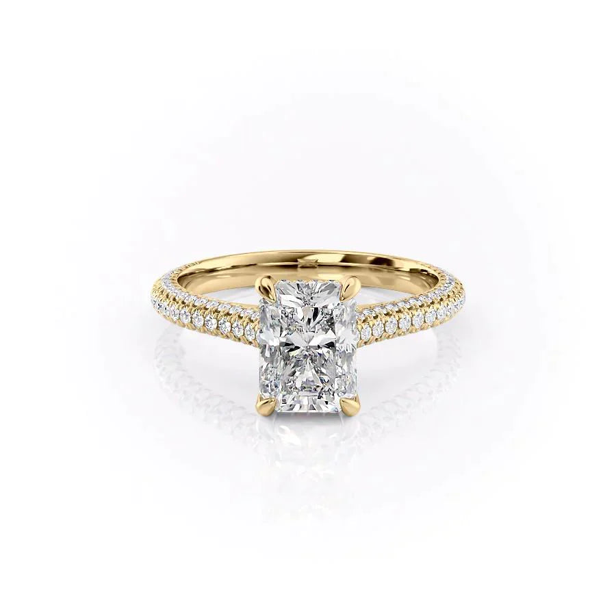 The Rachel Set With A 3.5 Carat Radiant Moissanite