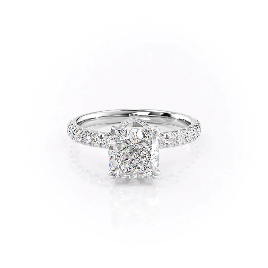 The Sofia Set With A 3 Carat Cushion Lab Diamond