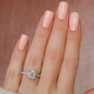 The Sofia Set With A 1.5 Carat Cushion Lab Diamond